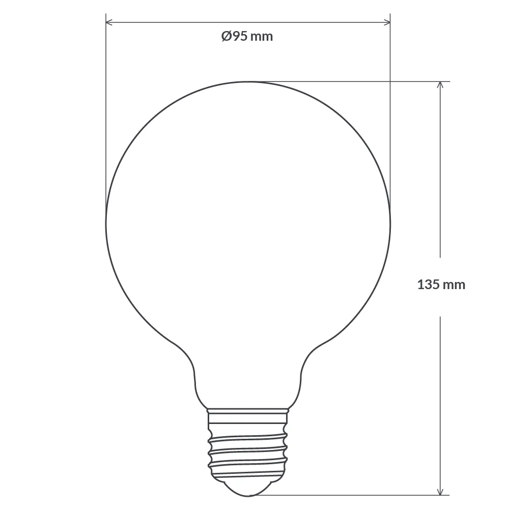 12W G95 LED Globe E27 Clear in Soft White