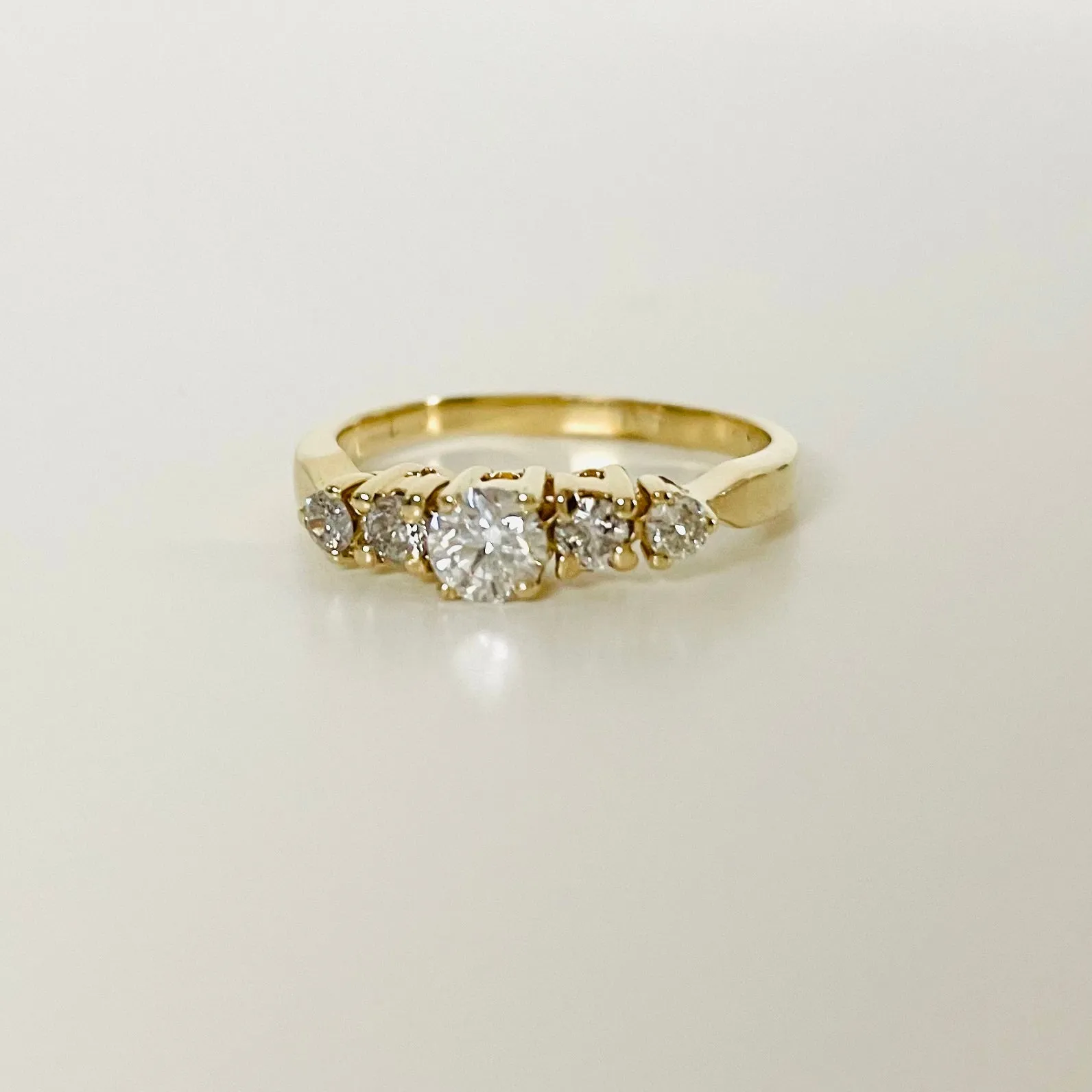 14k Five Stone Diamond Engagement Ring