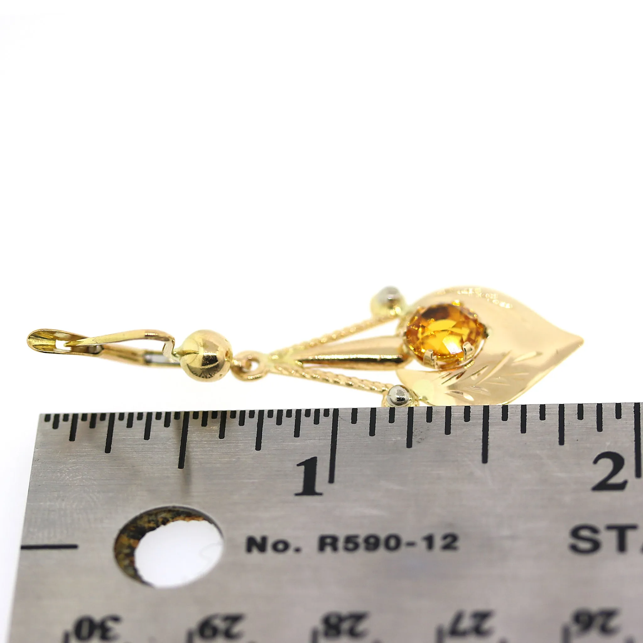 14k Gold and Citrine Hanging Earrings