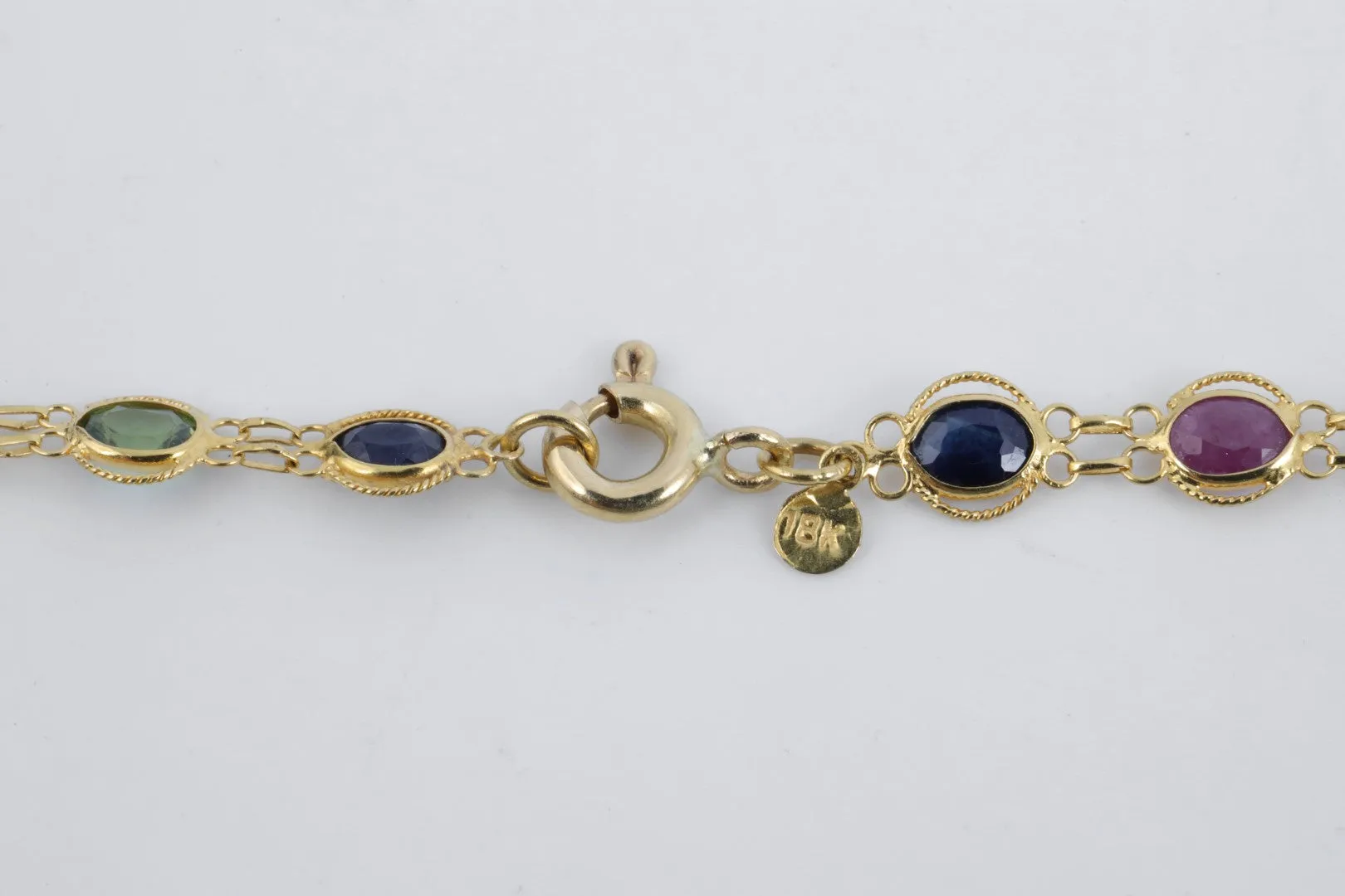 27" 18k Yellow Gold 15.00tcw Ruby & Sapphire Necklace (8.72g.)