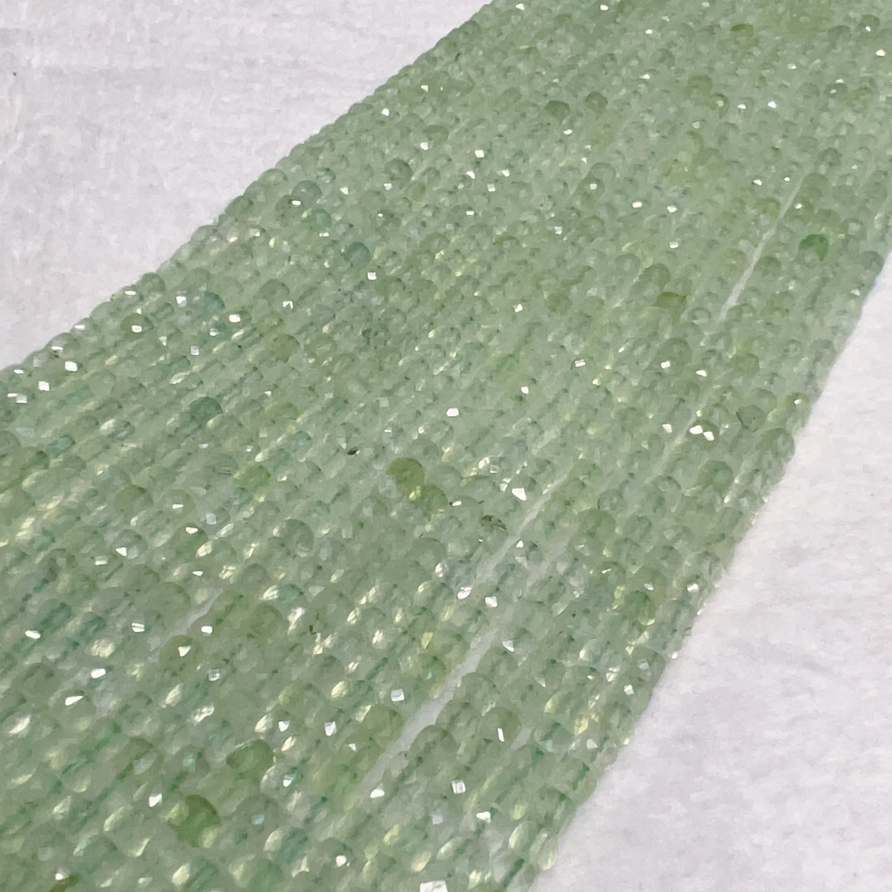 4x4mm High-quality Natural Prehnite Faceted Square Bead Strands for DIY Jewelry Project