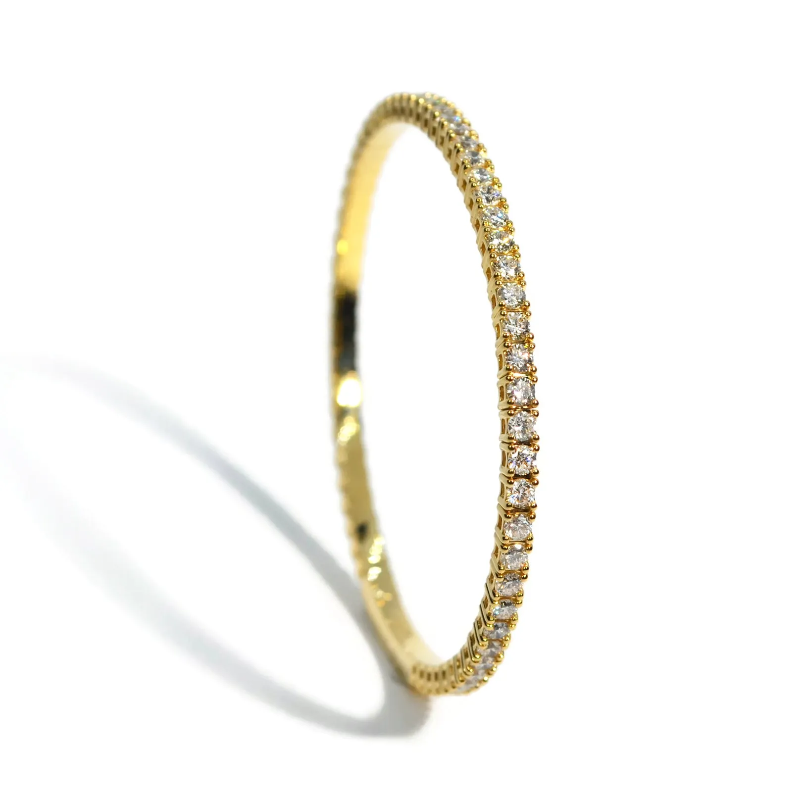 AFJ Diamond Collection  - Flexible Bracelet with Diamonds, Yellow Gold