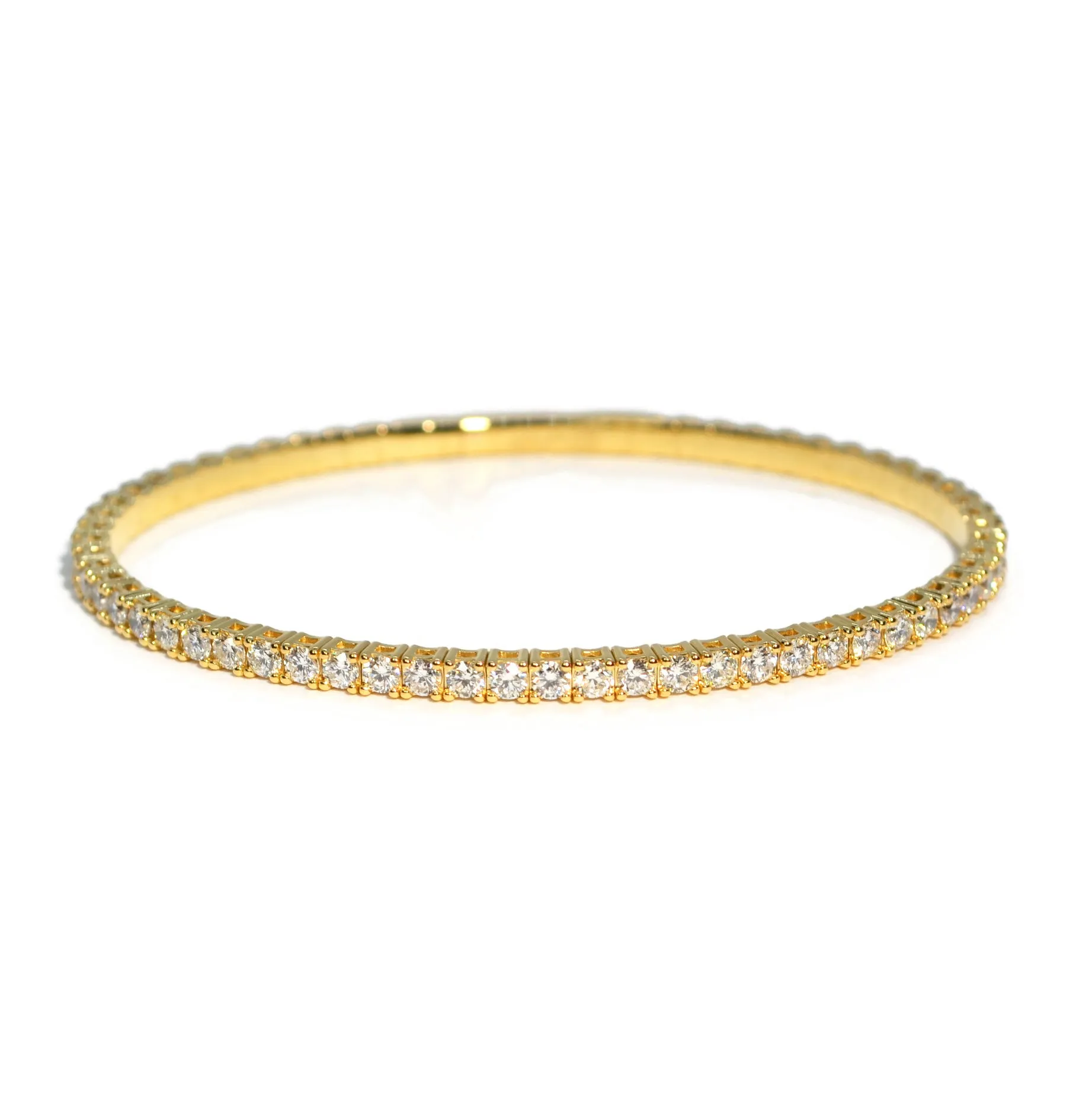 AFJ Diamond Collection  - Flexible Bracelet with Diamonds, Yellow Gold