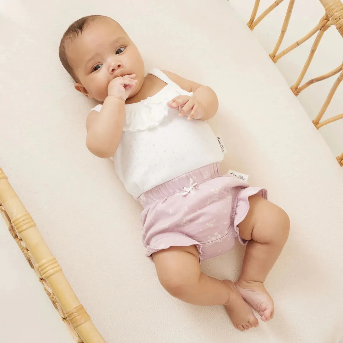 Aster and Oak White Pointelle Romper