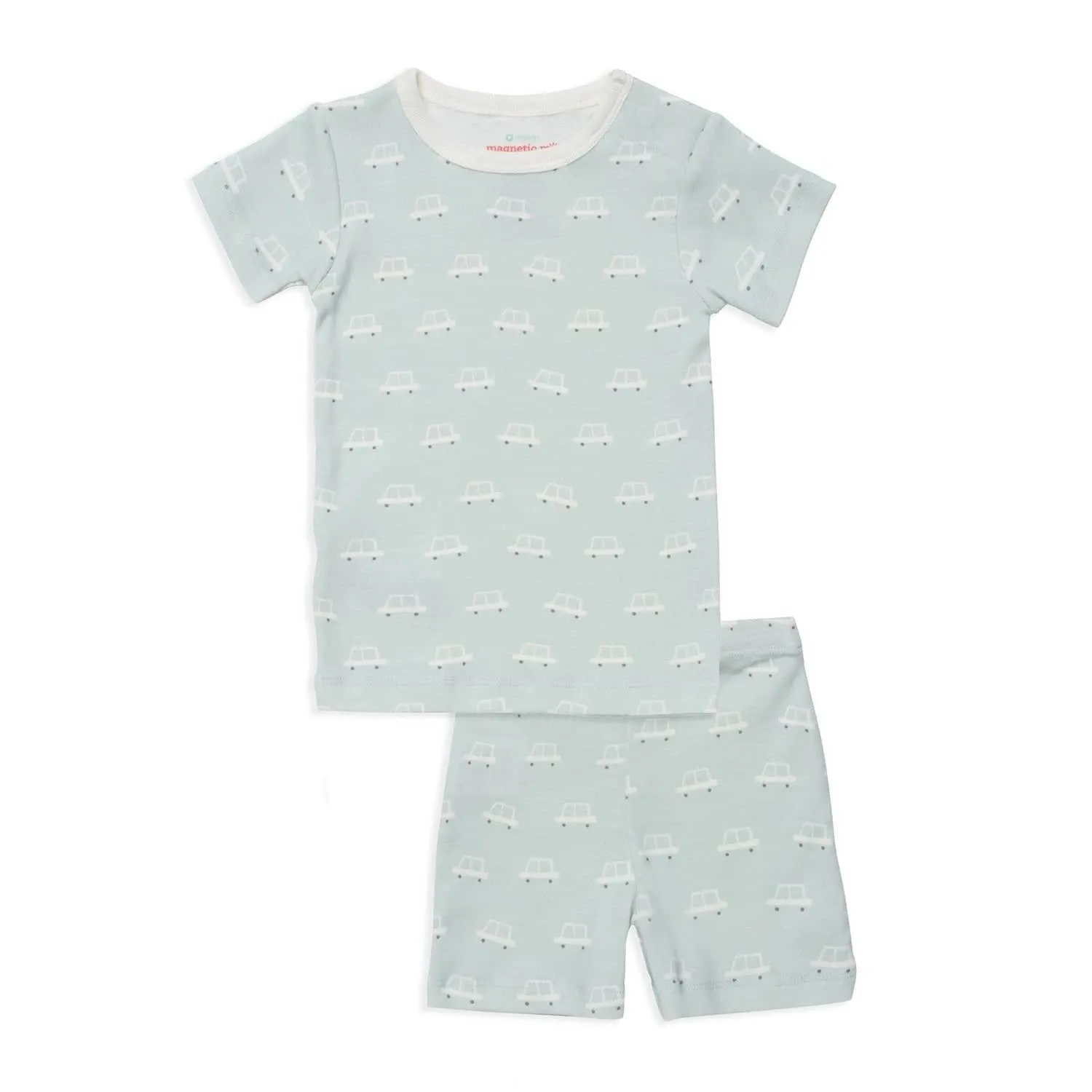 beep beep time for sleep organic cotton magnetic no drama toddler pajama shortie set