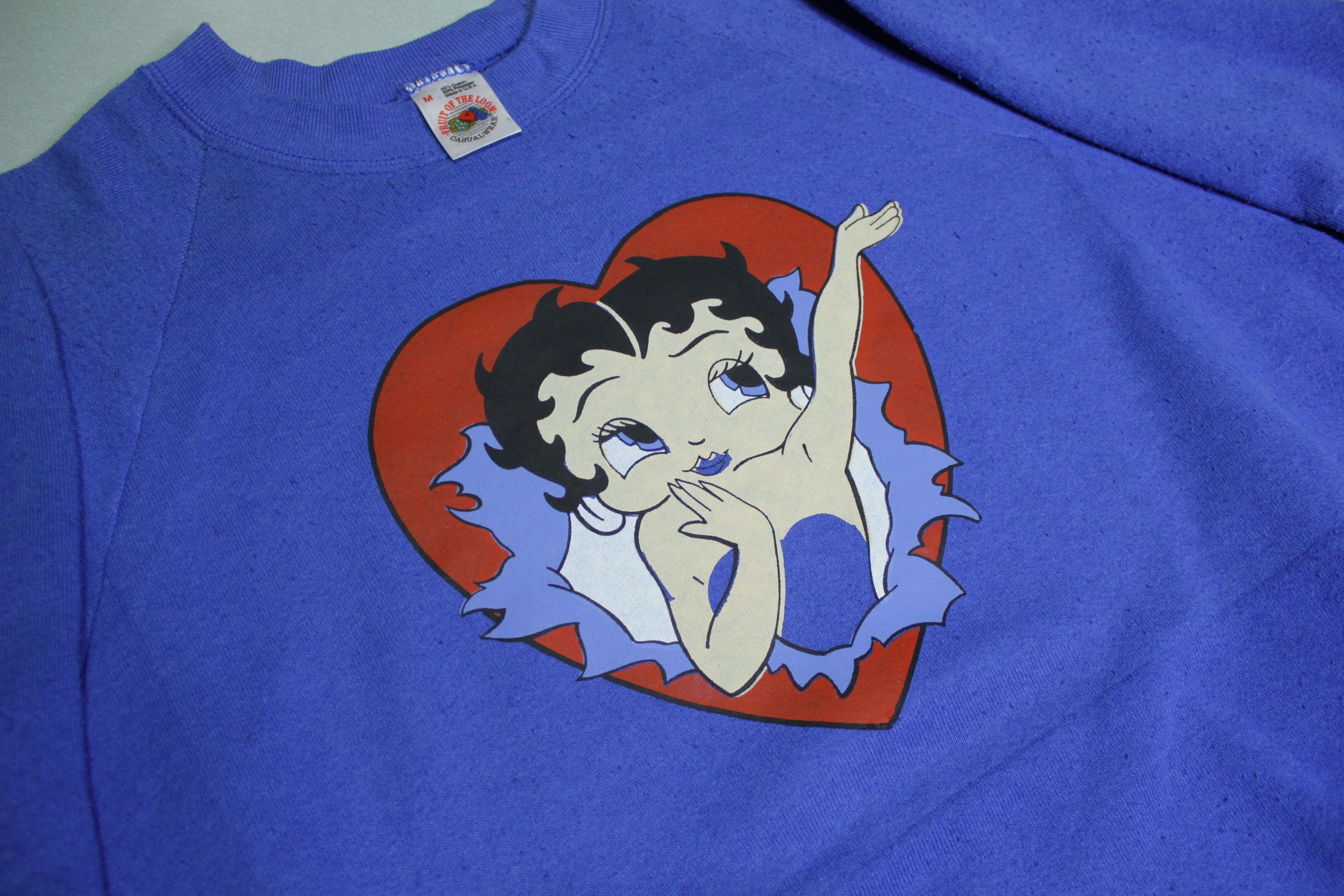 Betty Boop Vintage 90's FOTL Made in USA Broken Heart Entrance Sweatshirt