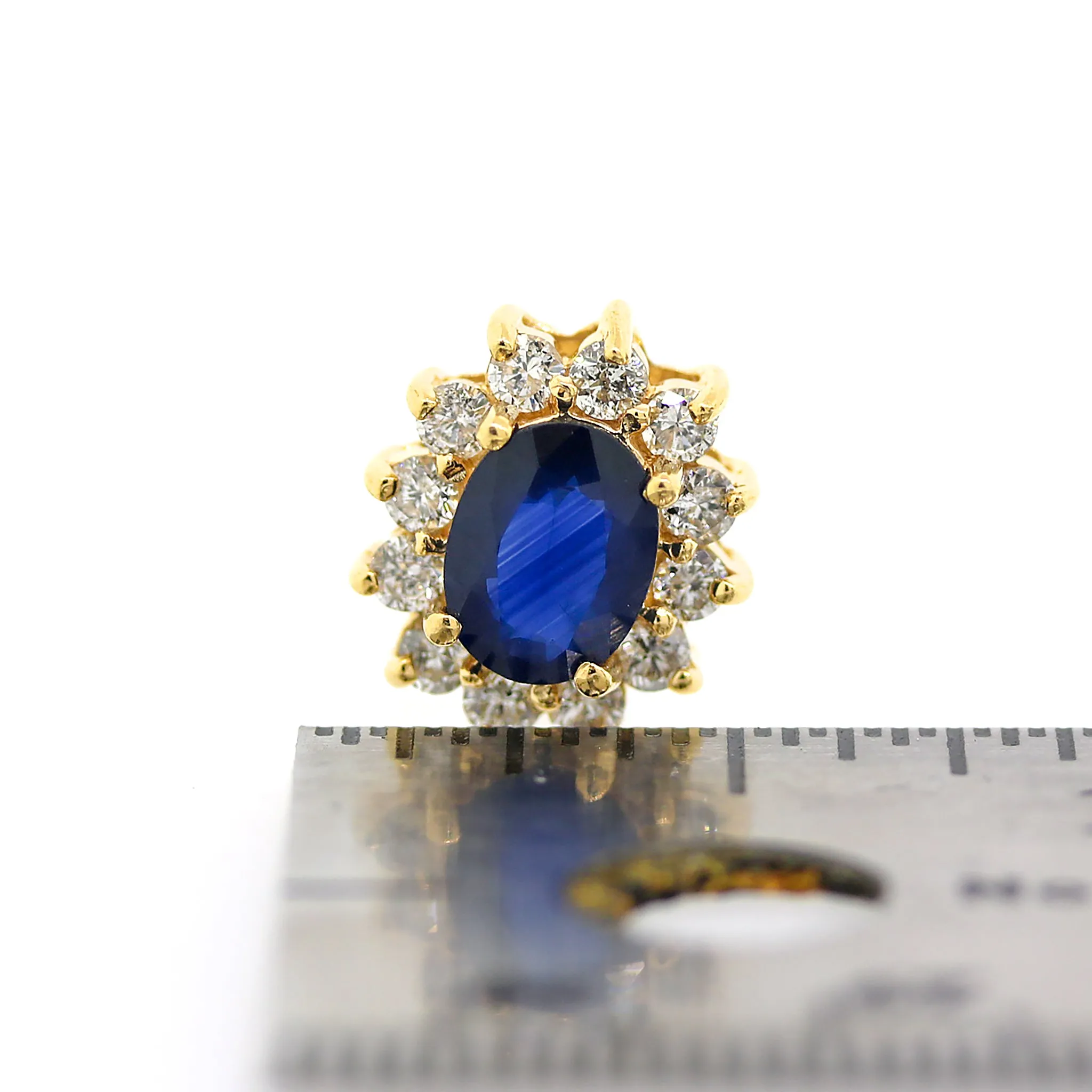 Blue Sapphire and Diamond Cluster Earrings