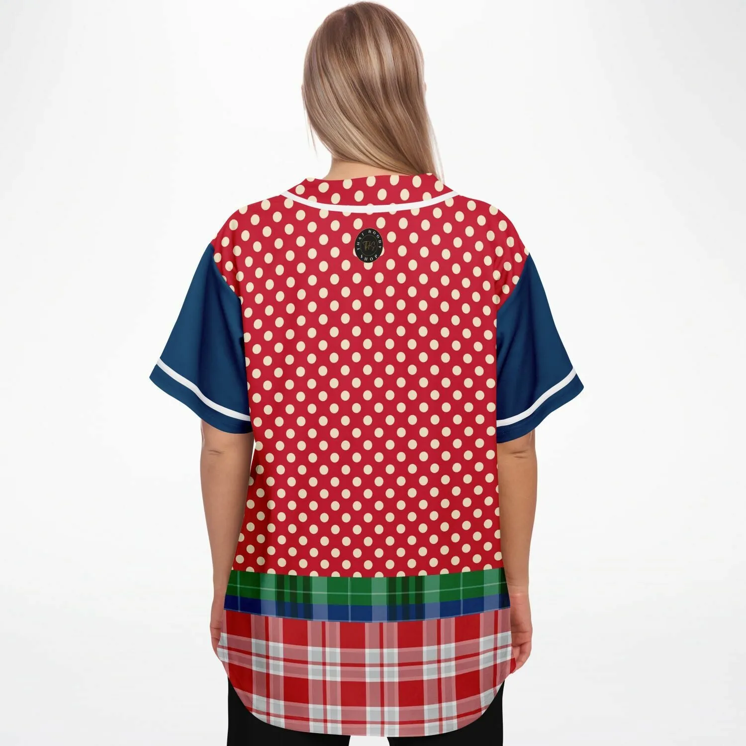 Busan Fleur Plaid Patchwork Button Front Jersey