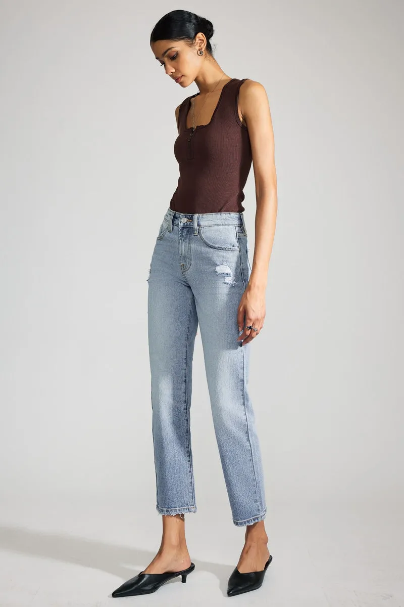 Chantel Premier High Rise Ankle Straight Leg Jeans