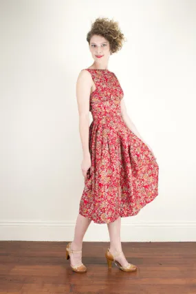 Cherise Red Floral Dress