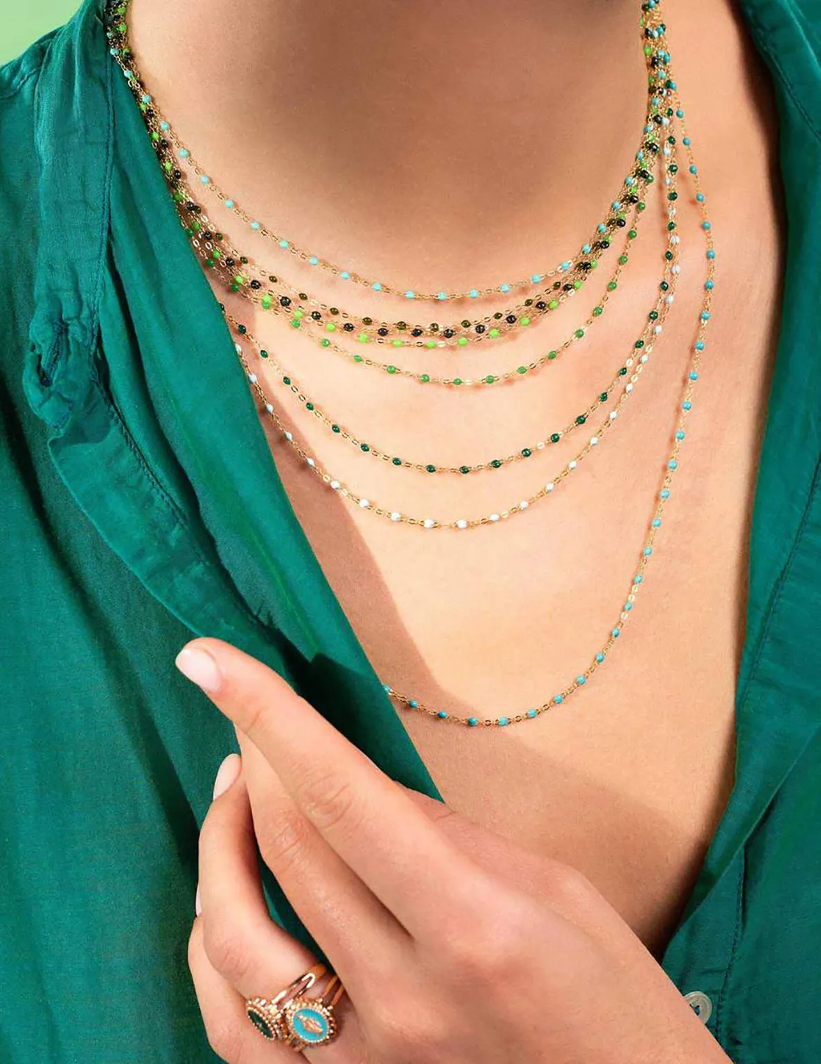 CLASSIC 16 GIGI NECKLACE IN GREEN