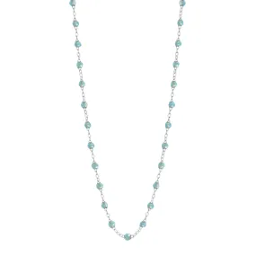 Classic Gigi Aqua necklace, White Gold, 19.7"