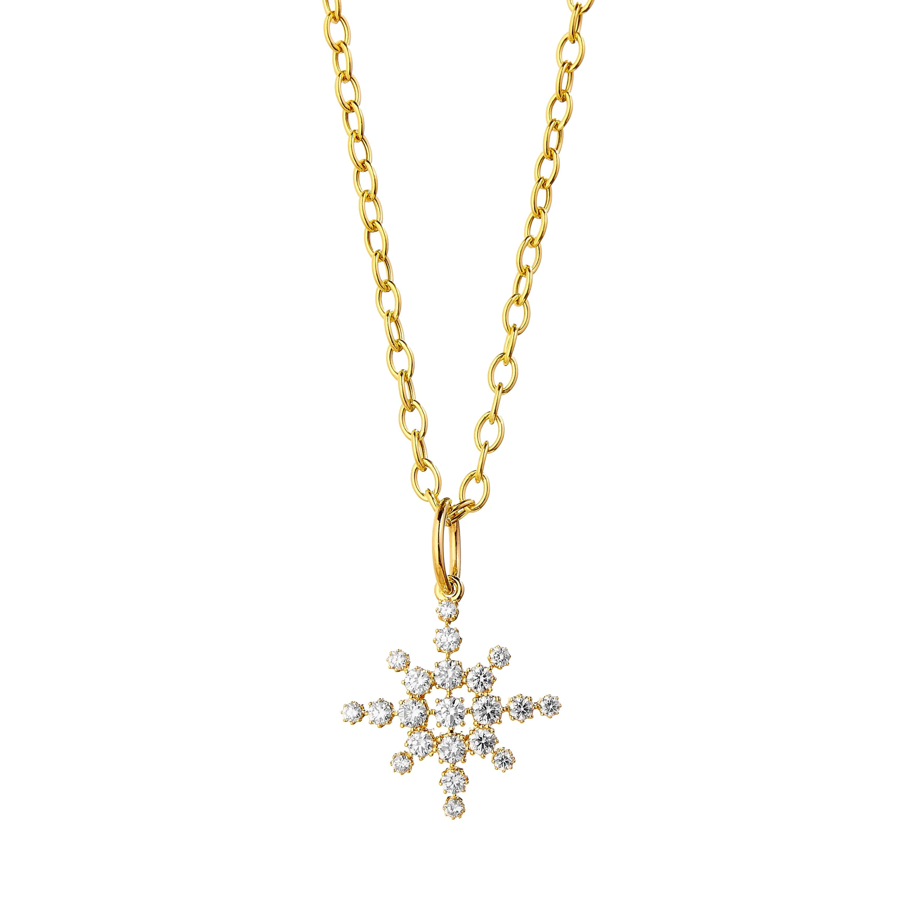 Cosmic Snowflake Diamond Pendant