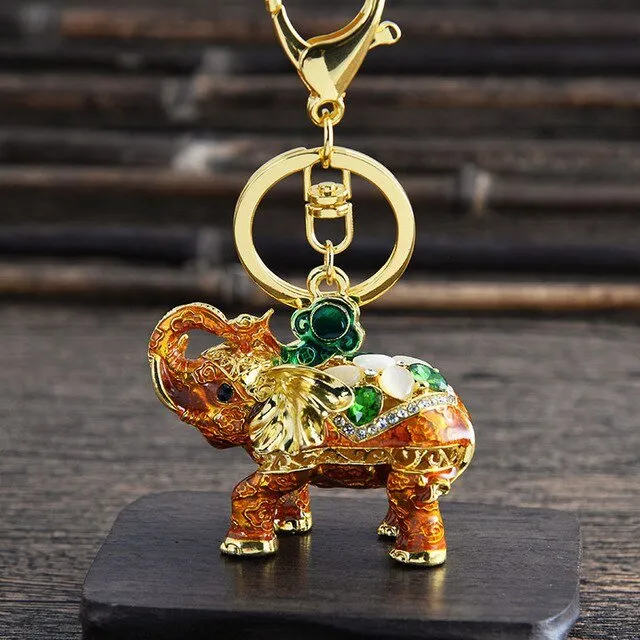 Creative 3D Enamel Elephant Keychain