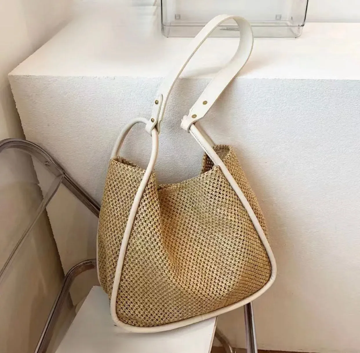 Crochet Tote Bag with Inner Pouch