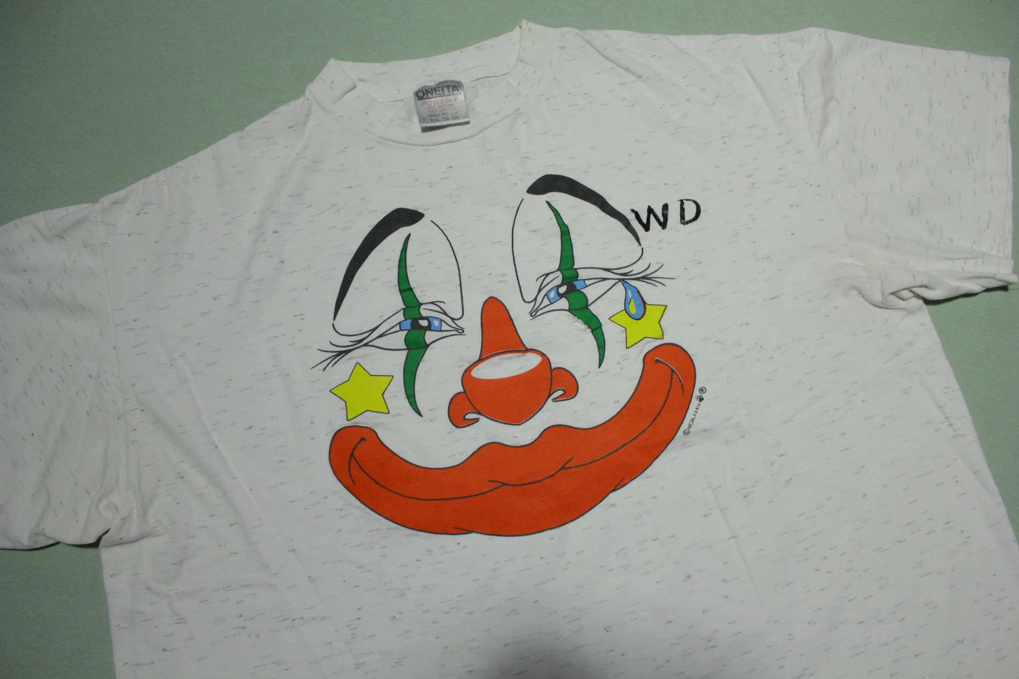 Crying Clown Tragedy Vintage 90's Oneita Made in USA T-Shirt