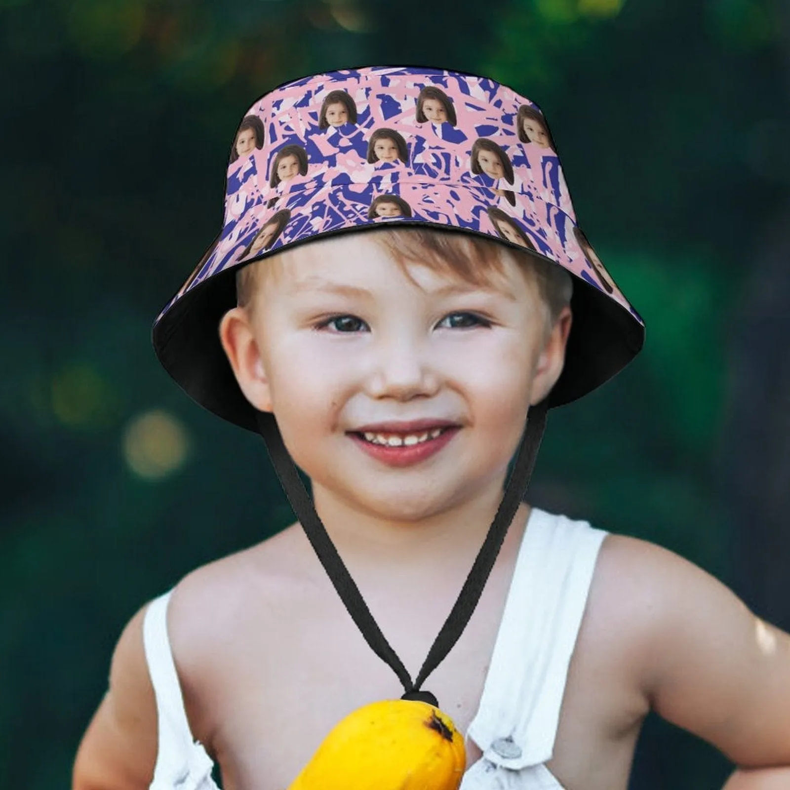 Custom Face Purple Pink Graffiti Kid's Bucket Boonie Hat