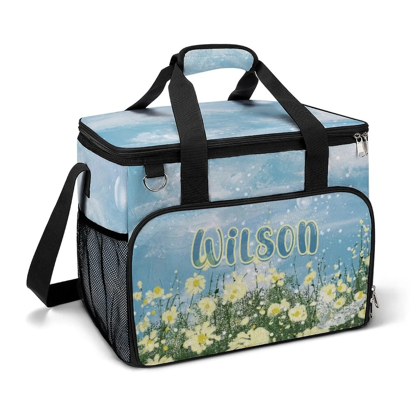 Custom Name Daisy Camping Ice Pack Insulated Lunch Bag