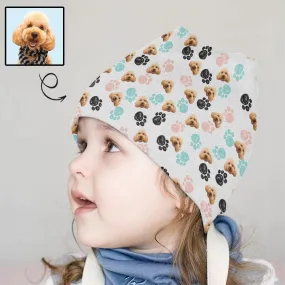 Custom Pet Face Dog Paw Print Kid's Beanie