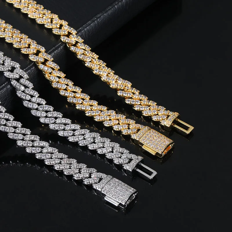 【Custom】8mm Hip Hop Flip Buckle Single Row Cuban Chain