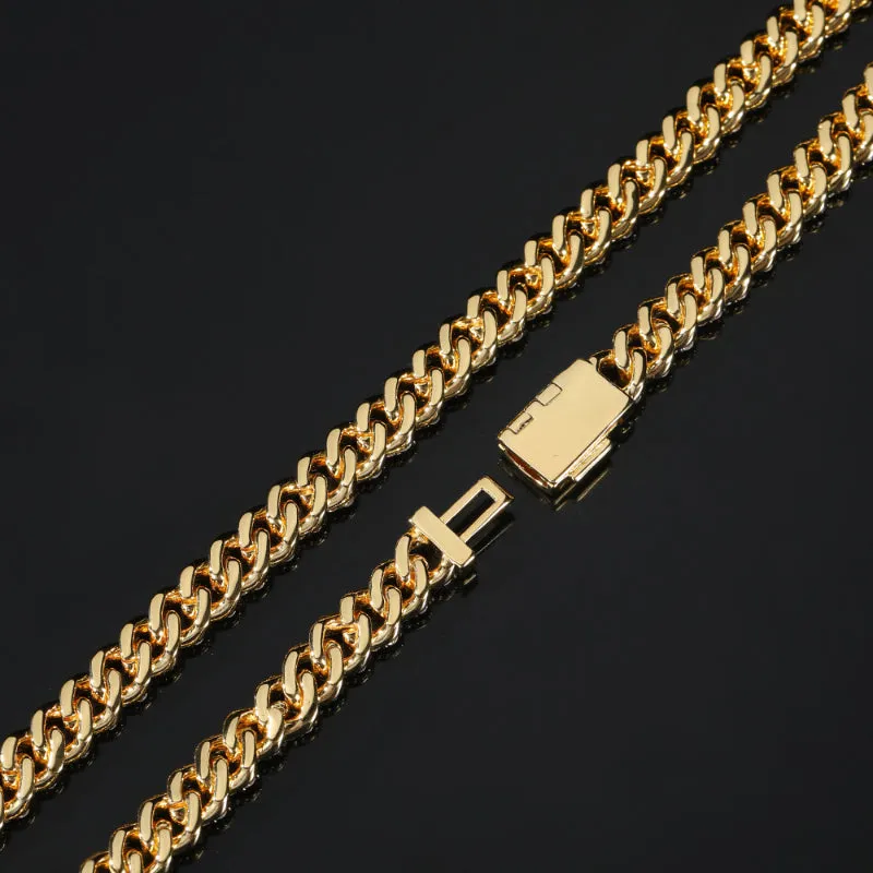 【Custom】8mm Hip Hop Flip Buckle Single Row Cuban Chain