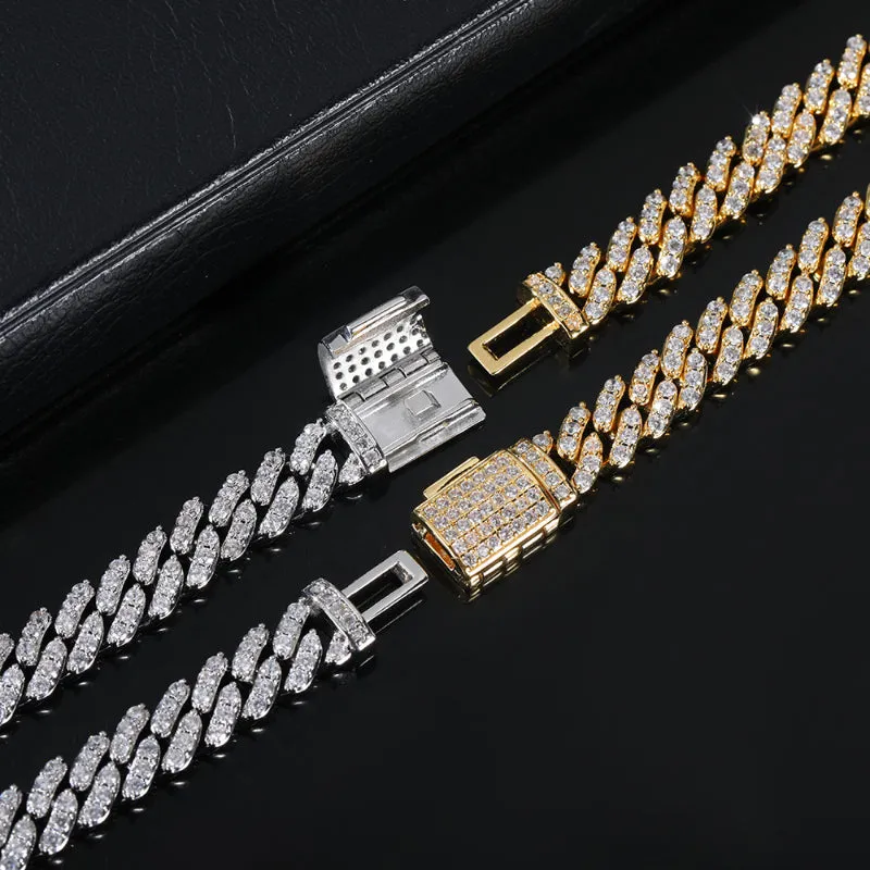 【Custom】8mm Hip Hop Flip Buckle Single Row Cuban Chain