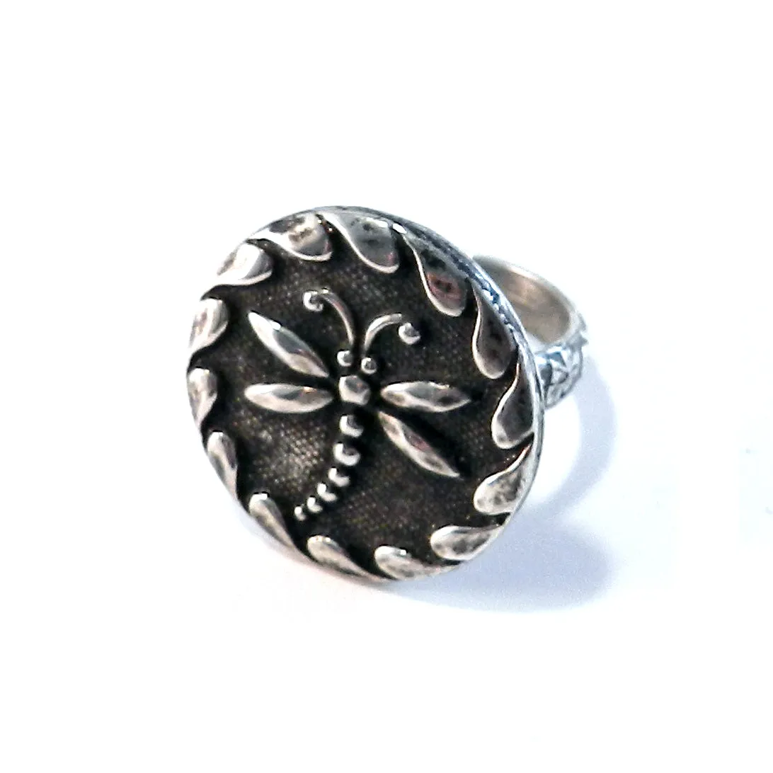 DRAGONFLY Ring - SILVER size 6 1/4