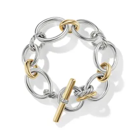 DY Mercer Bracelet in Sterling Silver with 18K Yellow Gold and Pavé Diamonds