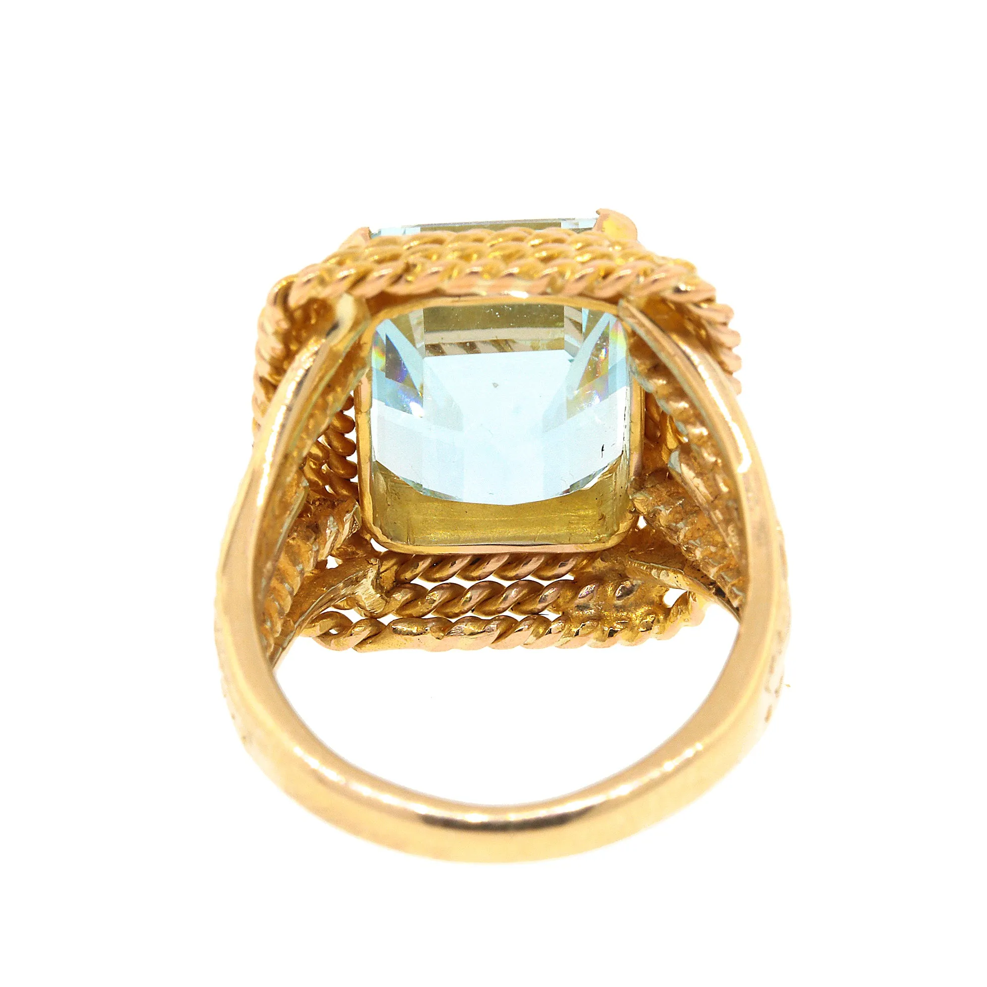 Emerald Cut Aquamarine Ring