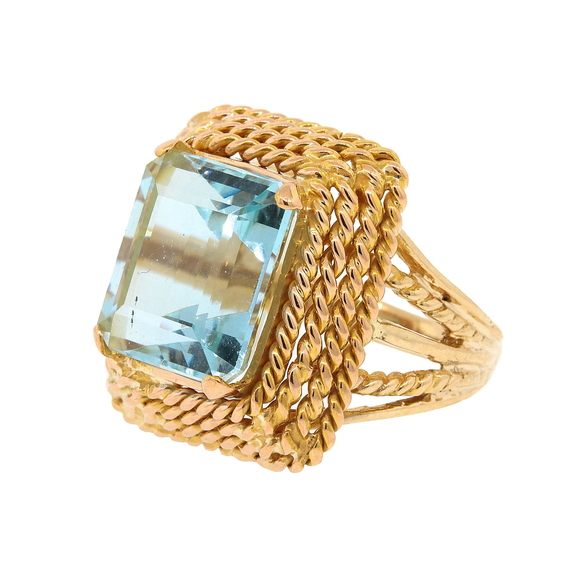 Emerald Cut Aquamarine Ring