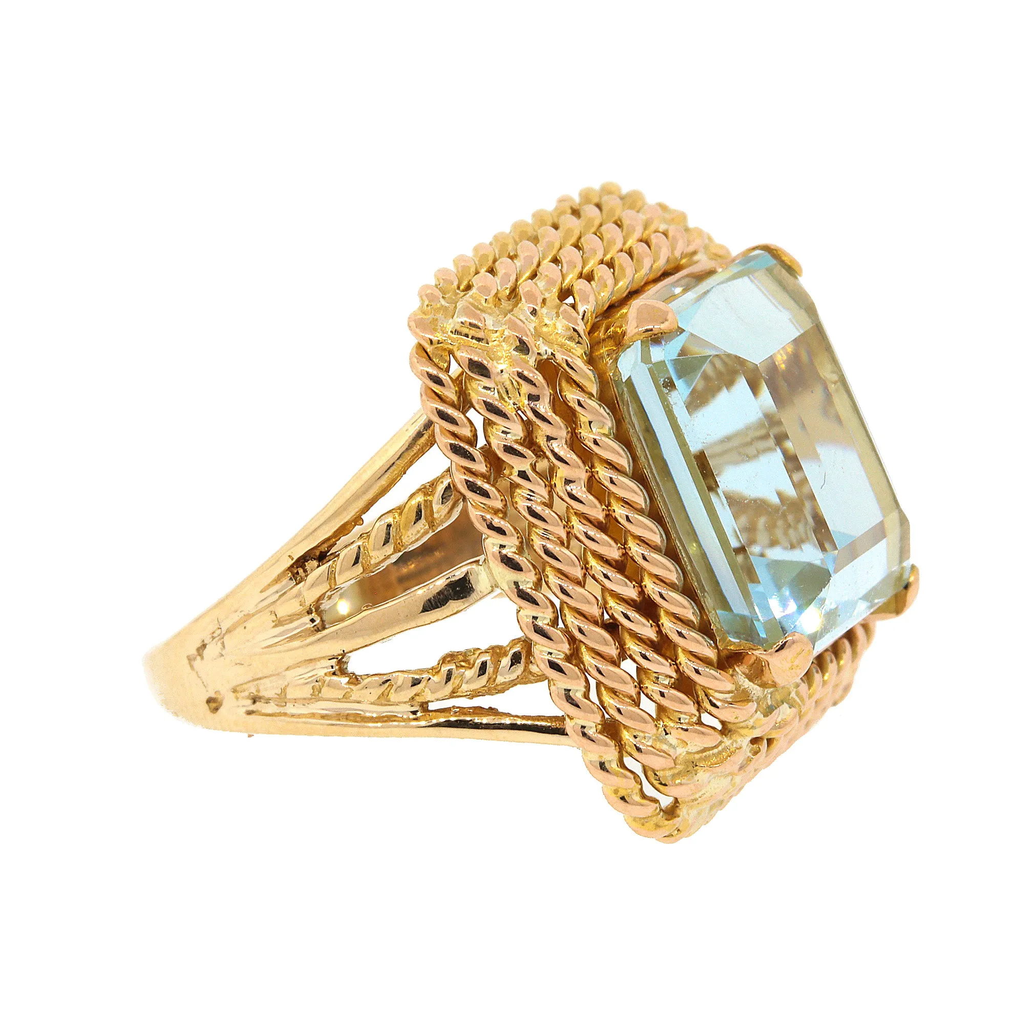 Emerald Cut Aquamarine Ring