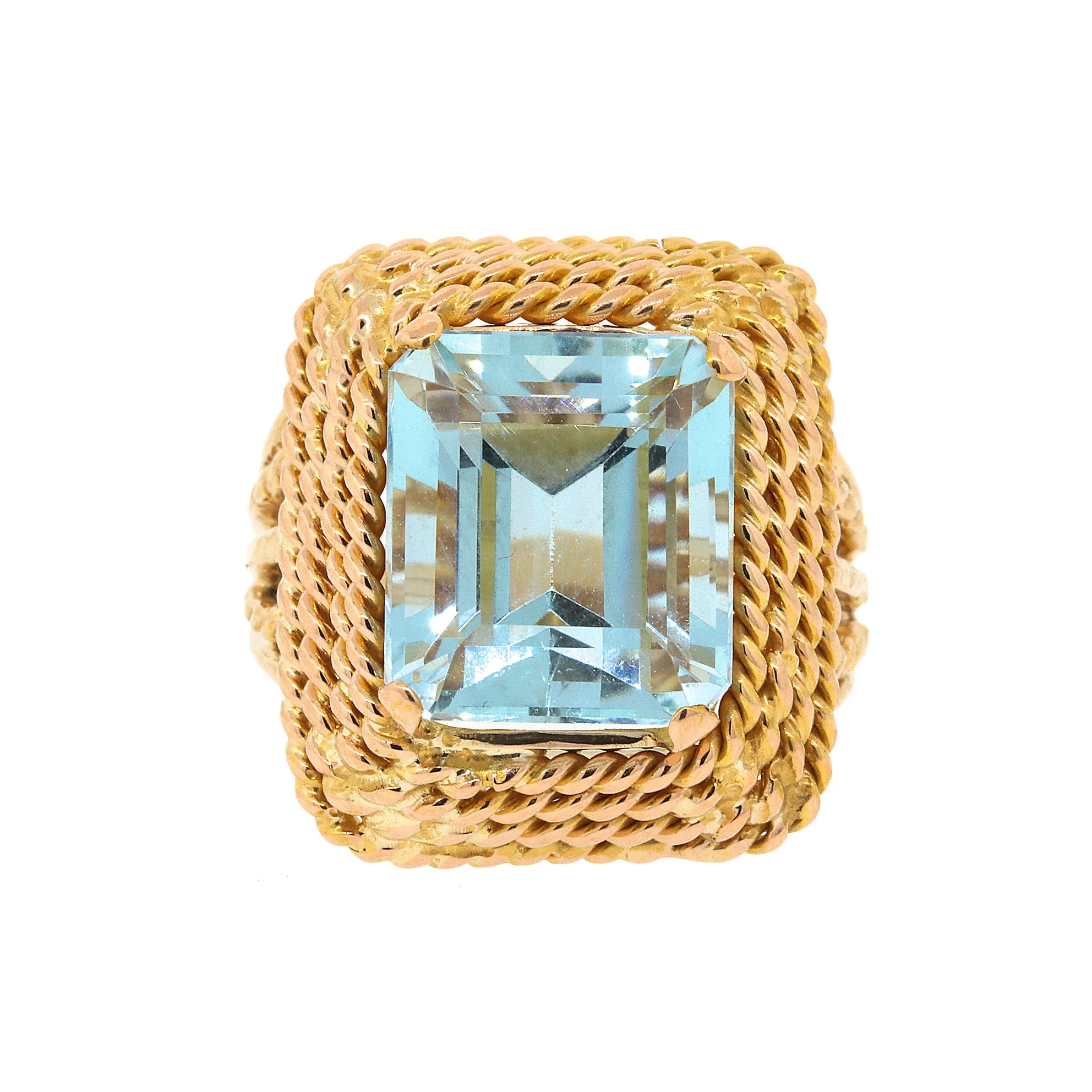 Emerald Cut Aquamarine Ring