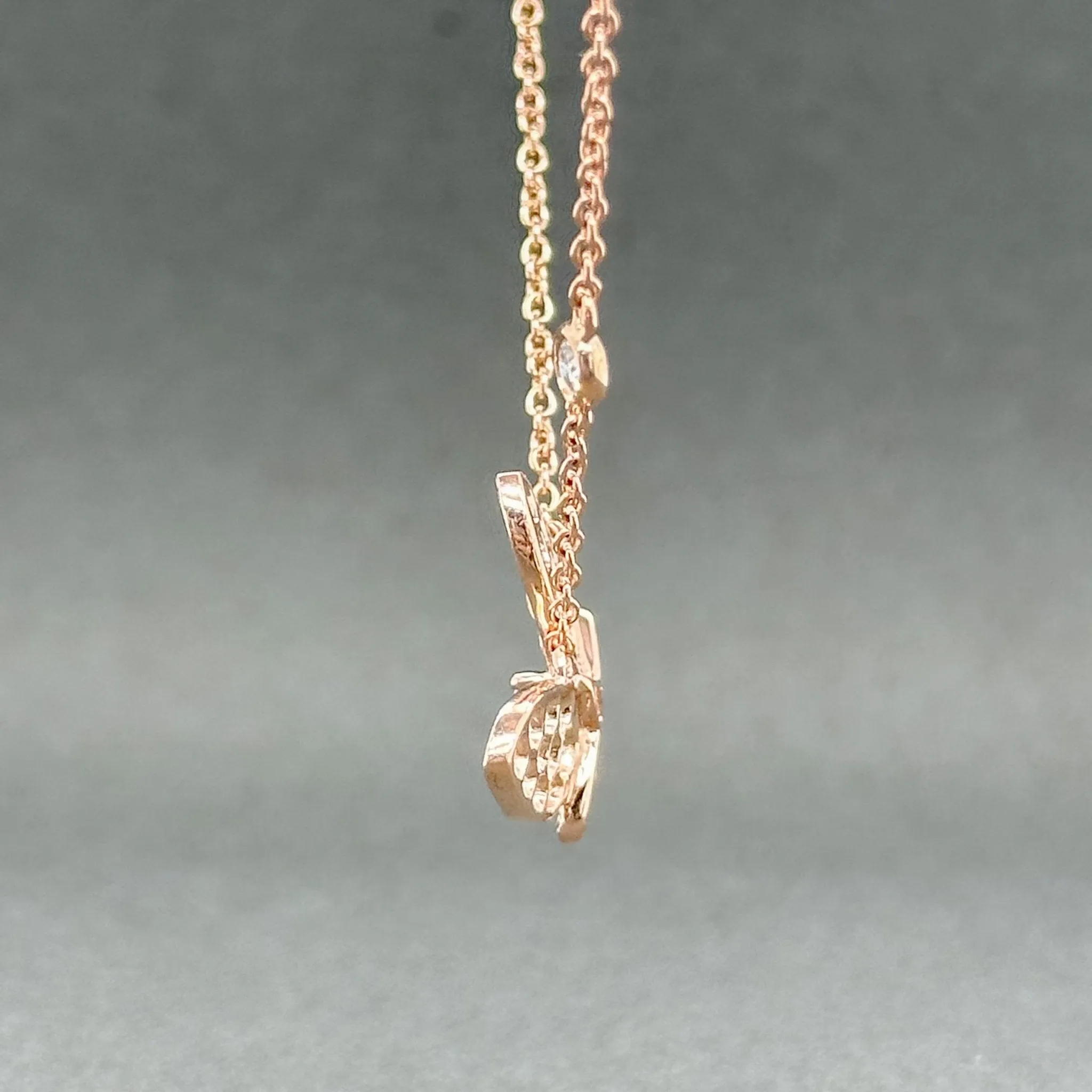 Estate 14K R Gold 0.67ctw G/SI1-I1 Diamond Butterfly Necklace