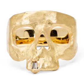 Extra Small Diamond Snaggletooth Skull Ring - Size 3 - 11084