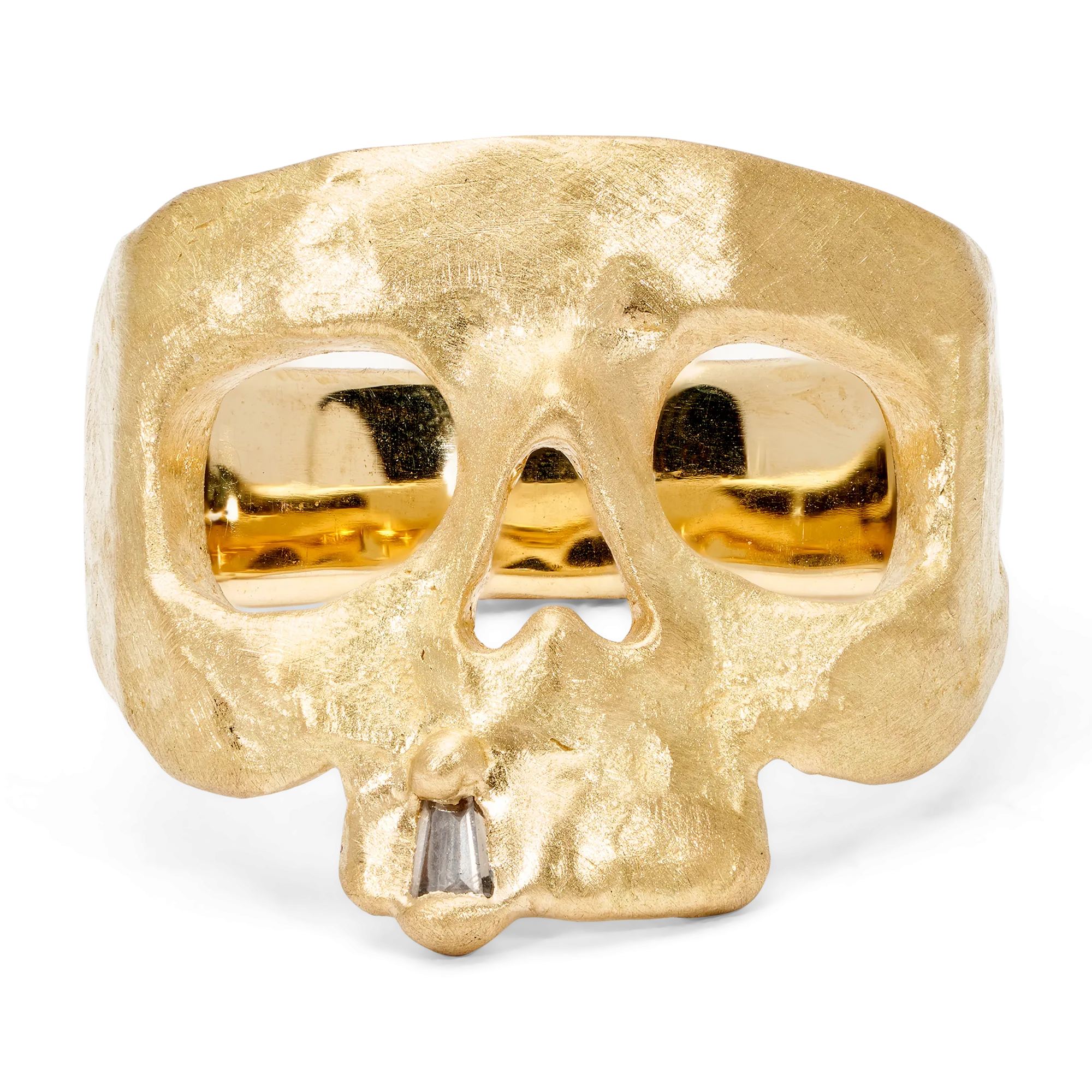 Extra Small Diamond Snaggletooth Skull Ring - Size 3 - 11084