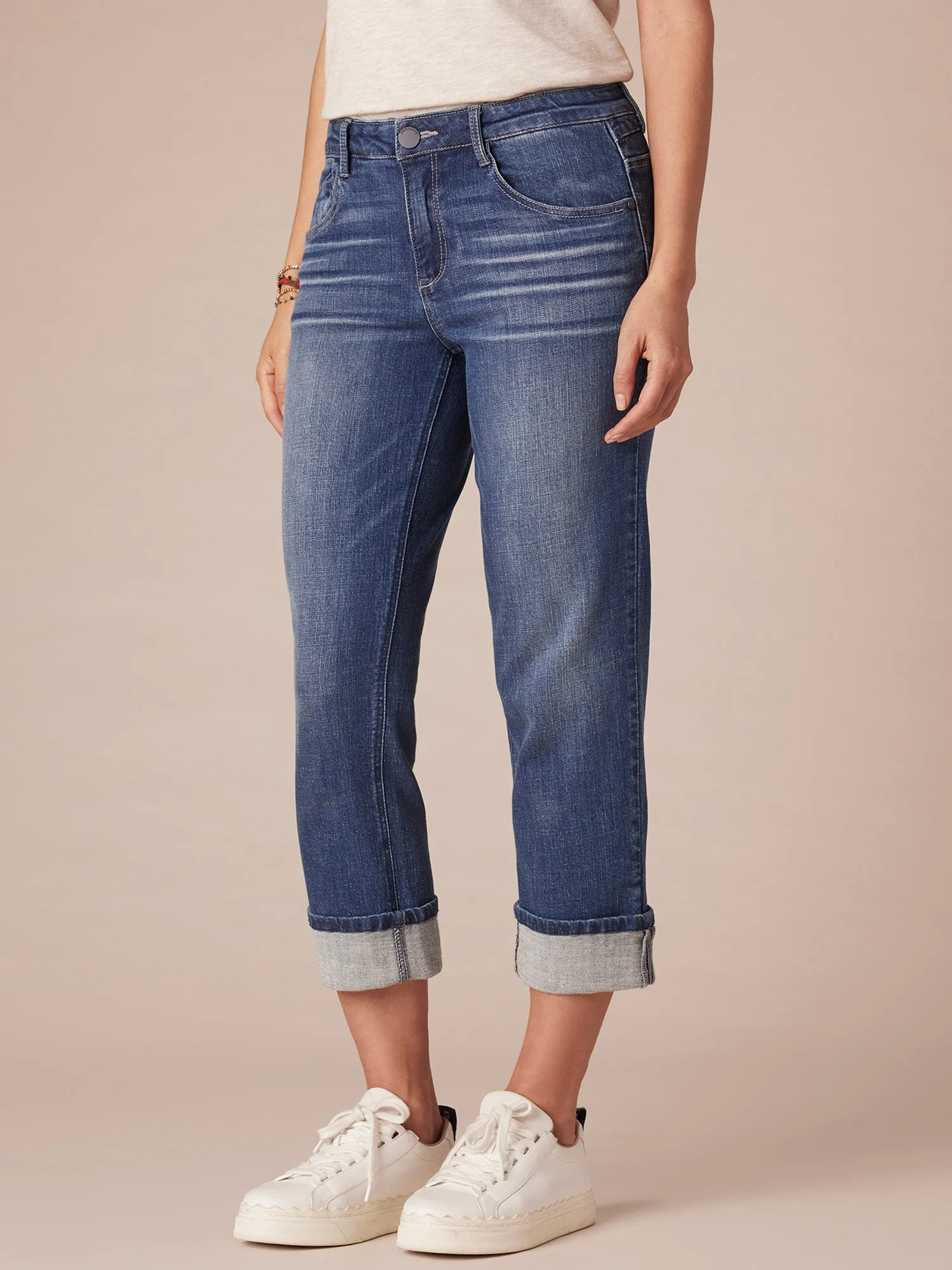 Flex-Ellent Mid-Rise Cropped Girlfriend Jean