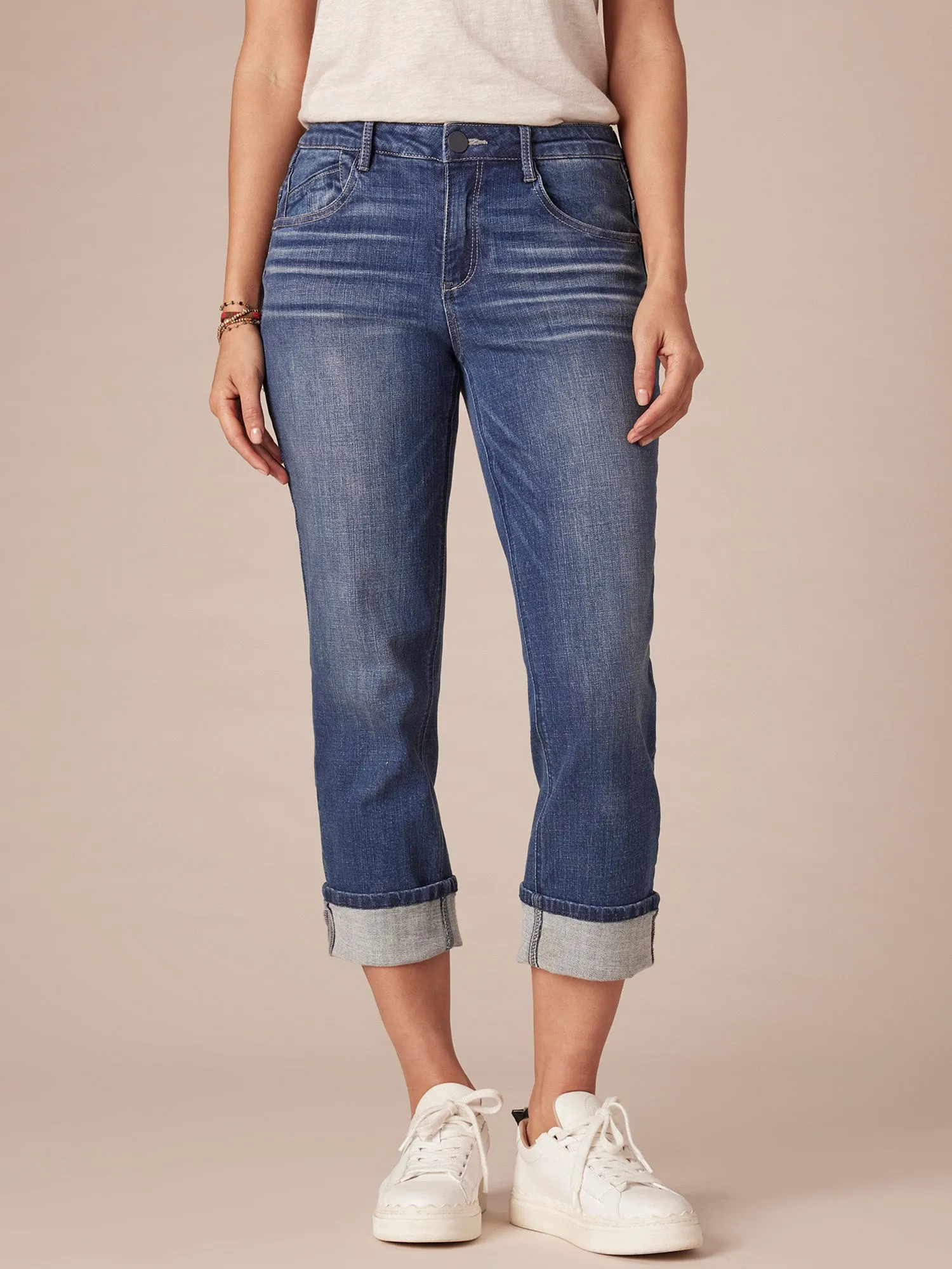 Flex-Ellent Mid-Rise Cropped Girlfriend Jean