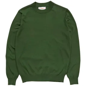 FRESH Extra Fine Crepe Cotton Green Sweater