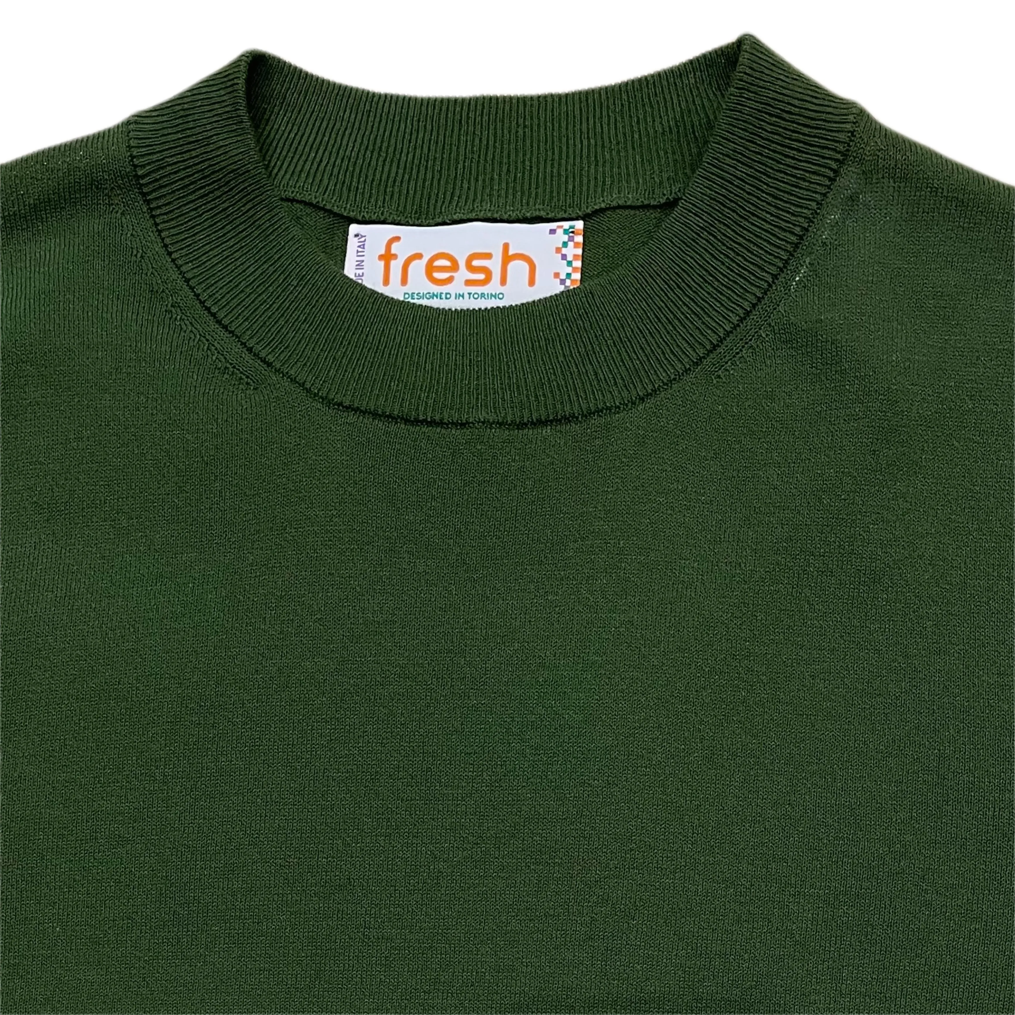 FRESH Extra Fine Crepe Cotton Green Sweater