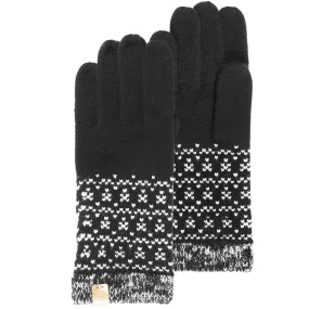 Gants Femme Maille Soft Touch jacquard Noir