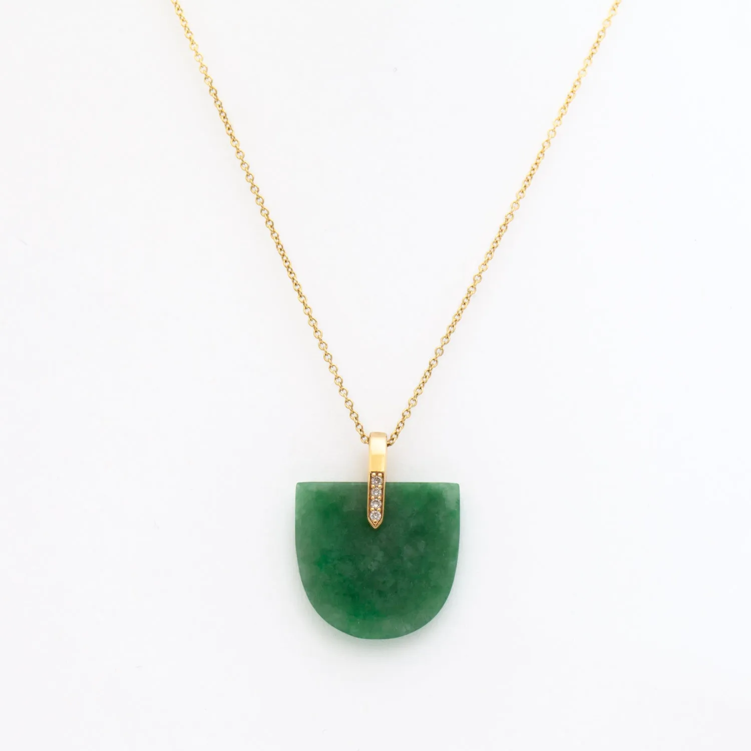 Jadeite Brevity Pavé Pendant Necklace