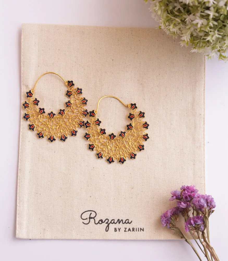 Lace of Flowers Hoop Earrings