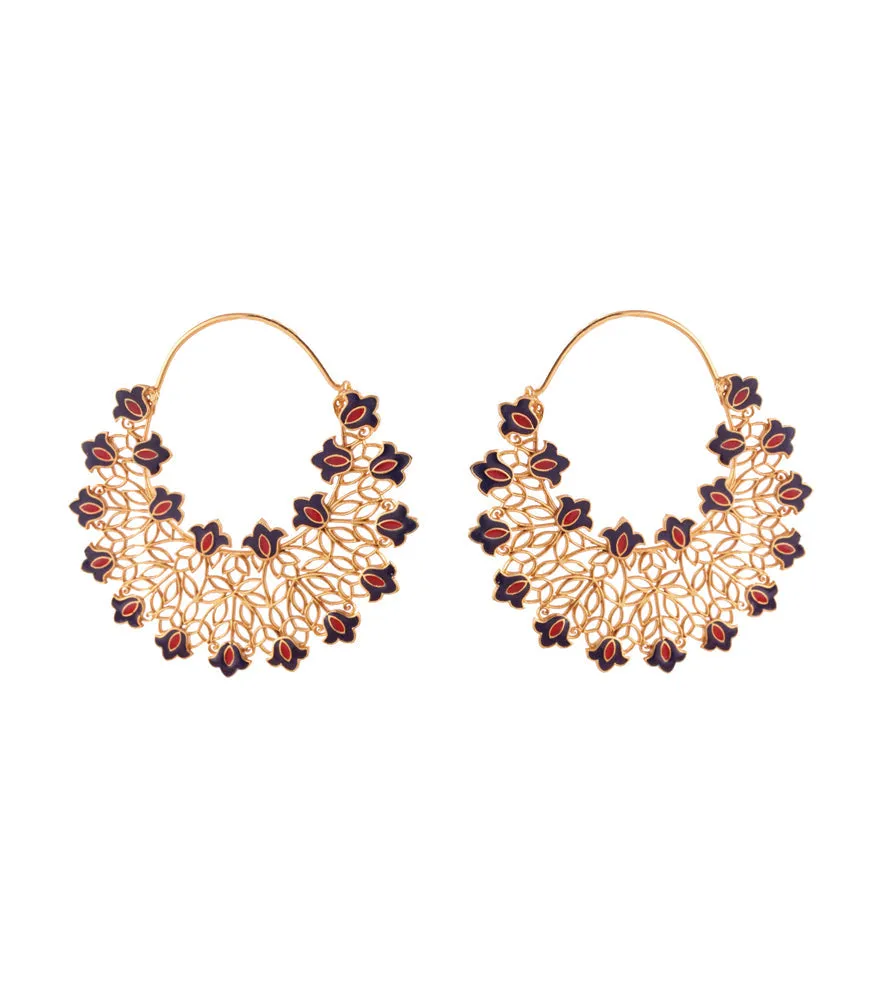 Lace of Flowers Hoop Earrings