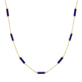 Lapis Bar Chain Necklace