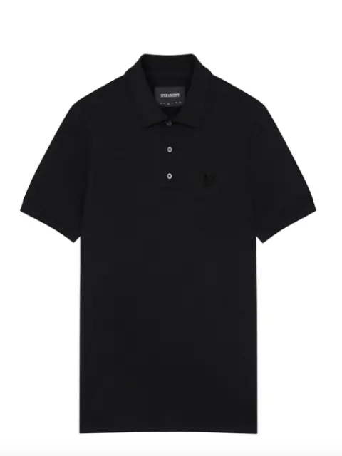 Lyle & Scott Tonal Eagle Polo Shirt/Black - CORE SS24