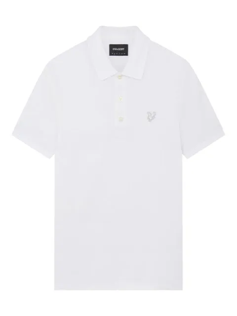 Lyle & Scott Tonal Eagle Polo Shirt/White - CORE SS24