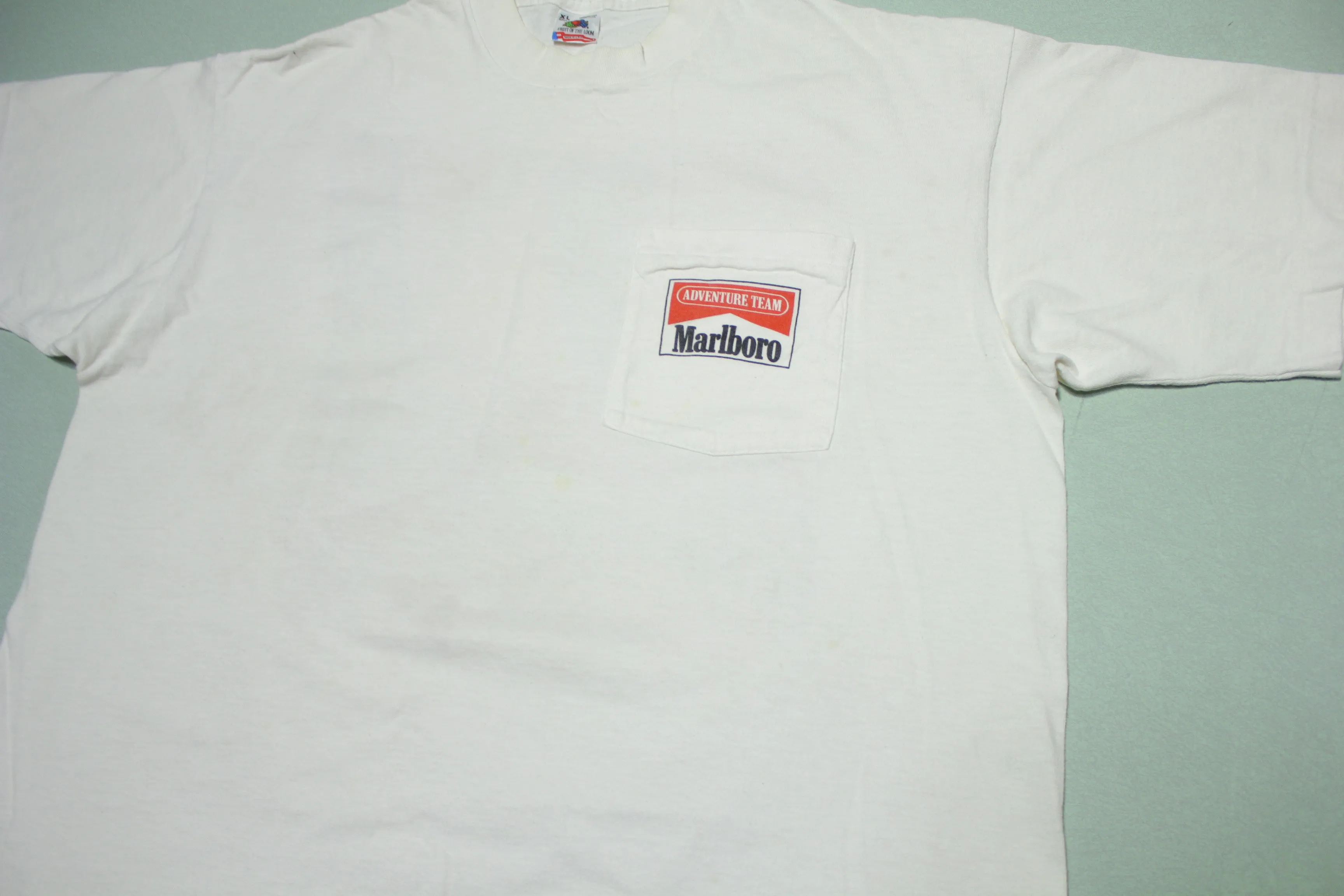 Marlboro Adventure Team Truck Vintage 90's Cigarettes Pocket Promo T-Shirt