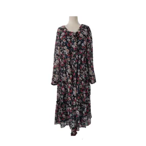 Max Black Floral Printed Midi Dress | Gently Used |