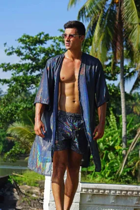 Mens Holographic Kimono