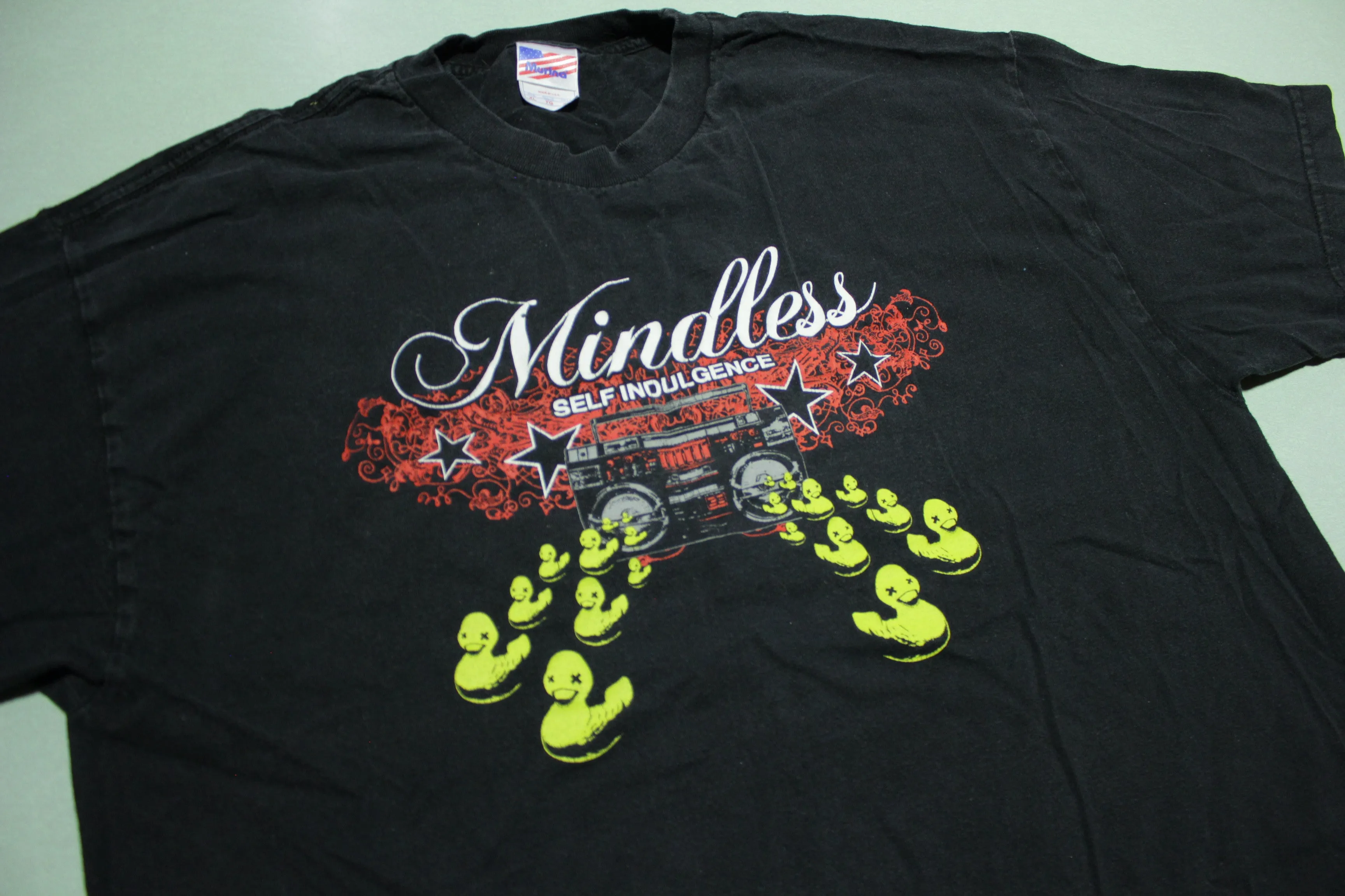 Mindless Self Indulgence Made in USA Vintage 90's 00's Boombox Duck Band T-Shirt